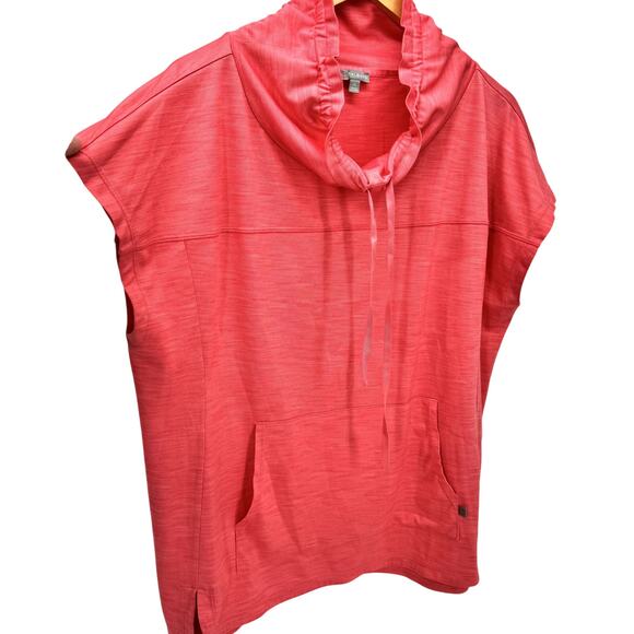 Talbots Sweatshirt Womens XL Pink Sleeveless Cowl Neck Pullover + Pockets Active - Picture 3 of 7
